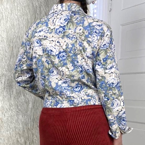 Vintage 90s Floral Button Up Lightweight Jacket - Picture 4 of 4